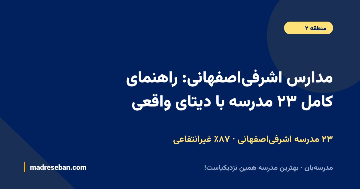 مدارس اشرفی‌اصفهانی؛ ۲۳ مدرسه با دیتای واقعی در مدرسه‌بان