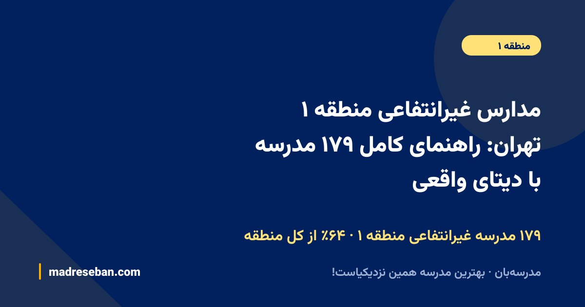 مدارس غیرانتفاعی منطقه ۱ تهران؛ راهنمای کامل انتخاب مدرسه غیرانتفاعی