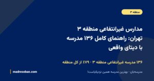 مدارس غیرانتفاعی منطقه ۳ تهران؛ راهنمای کامل انتخاب مدرسه غیرانتفاعی