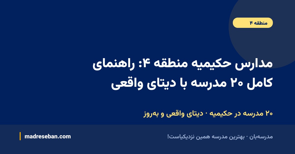 مدارس حکیمیه (منطقه ۴ تهران)؛ ۲۰ مدرسه با دیتای واقعی در مدرسه‌بان