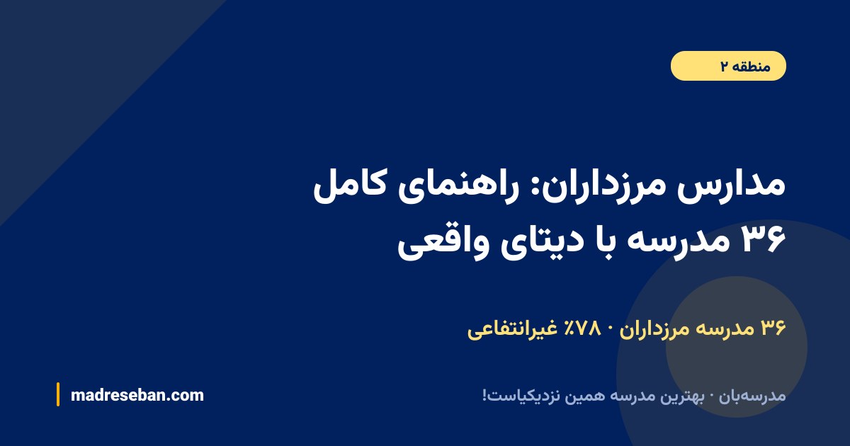 مدارس مرزداران؛ ۳۶ مدرسه با دیتای واقعی در مدرسه‌بان