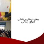 دانش‌آموزان پیش‌دبستان و ابتدایی در حال انجام فعالیت آموزشی دسته‌جمعی و کار بر روی تخته‌سفید در کلاس
