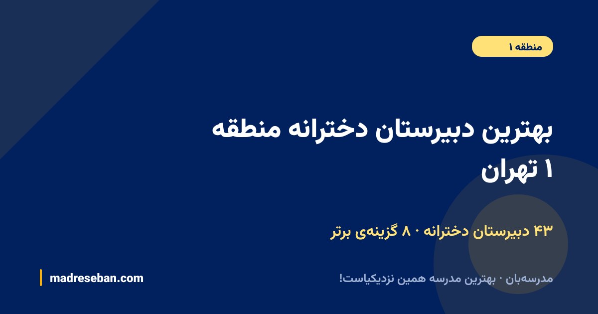بهترین دبیرستان دخترانه منطقه ۱ تهران — ۸ انتخاب مدرسه‌بان از ۴۳ مدرسه با دیتای واقعی
