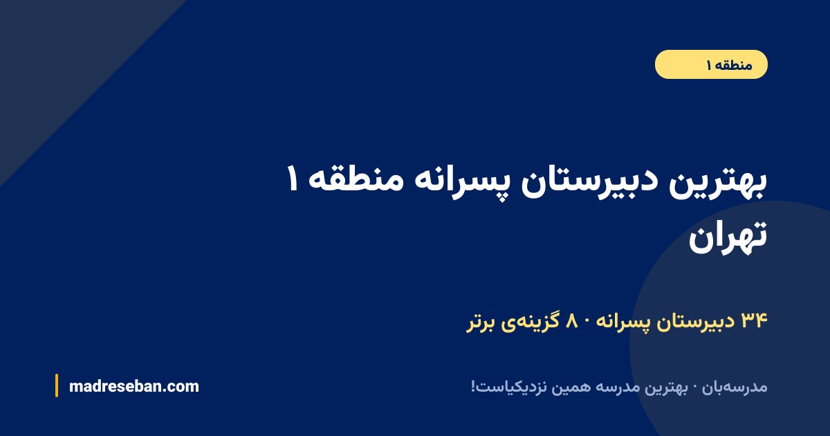 بهترین دبیرستان پسرانه منطقه ۱ تهران — ۸ انتخاب مدرسه‌بان از ۳۴ مدرسه با دیتای واقعی