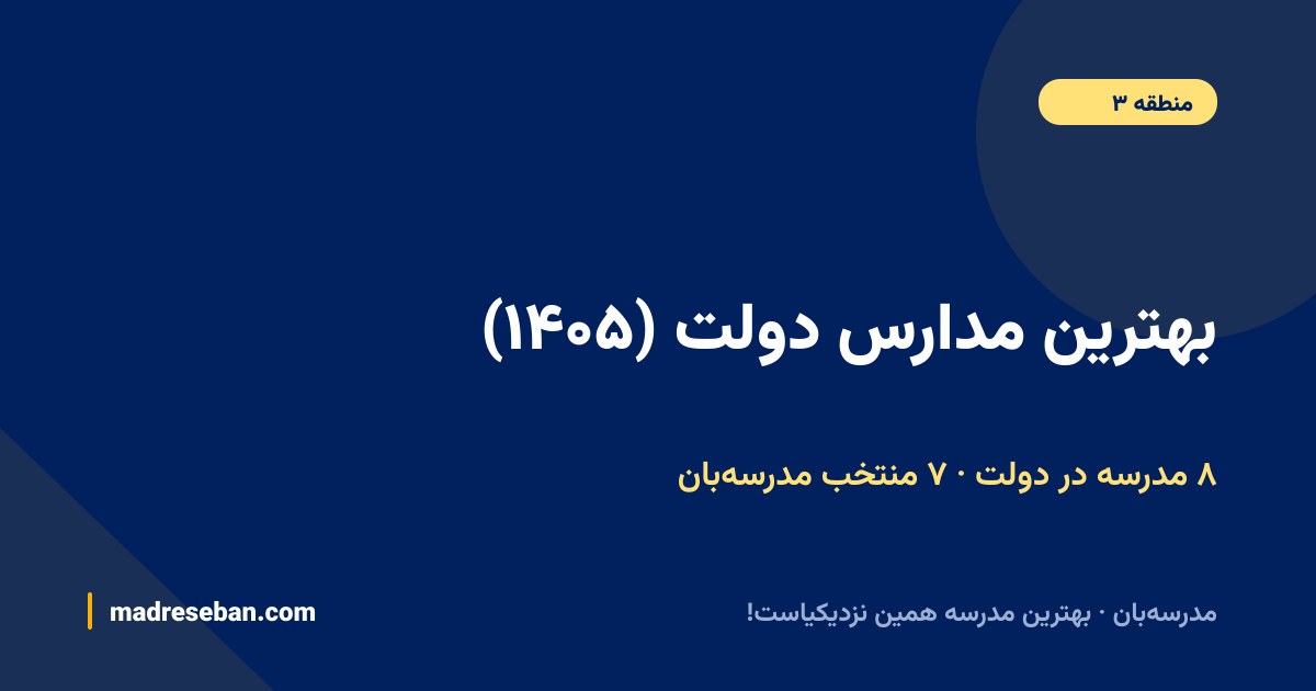 بهترین مدارس دولت (۱۴۰۵) — ۸ مدرسه در دولت · ۷ منتخب مدرسه‌بان