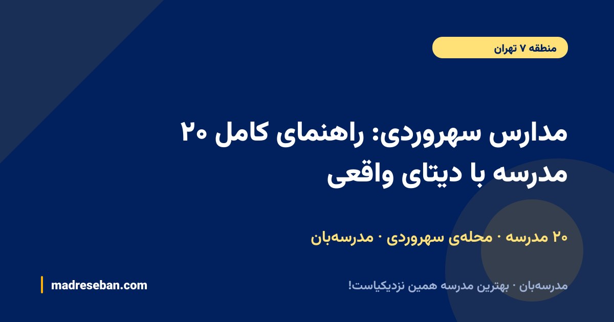 مدارس سهروردی؛ ۲۰ مدرسه با دیتای واقعی در مدرسه‌بان