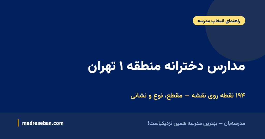 مدارس دخترانه منطقه ۱ تهران؛ راهنمای مقطع، نوع و نشانی