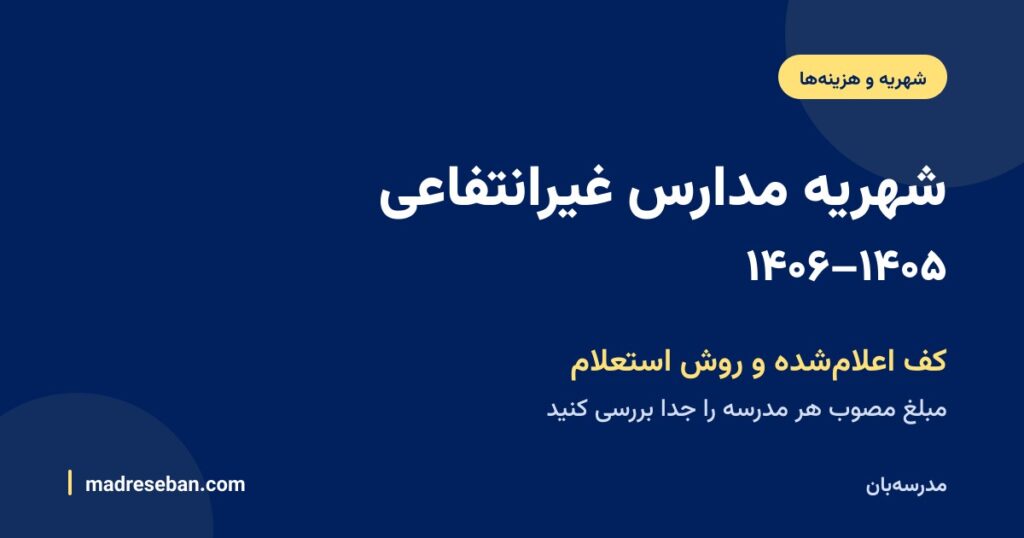 شهریه مدارس غیرانتفاعی ۱۴۰۵–۱۴۰۶؛ کف اعلام‌شده و استعلام